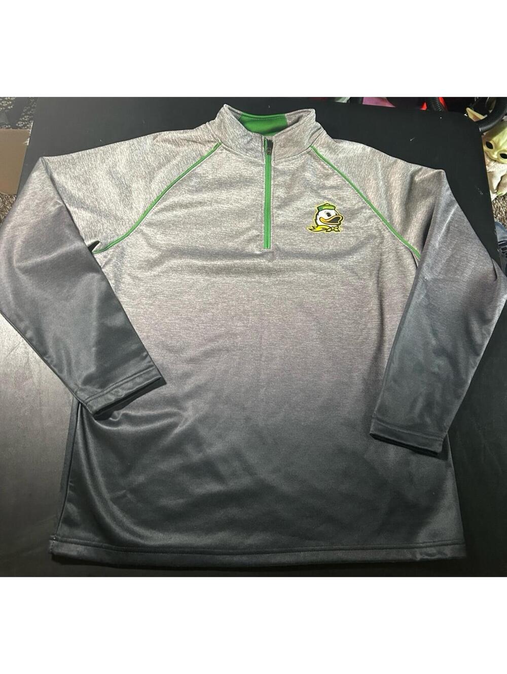 Oregon Ducks Sweatshirt Men Large Gray Mock-Neck College Sports Colosseum L/M